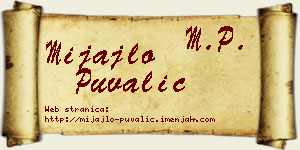 Mijajlo Puvalić vizit kartica